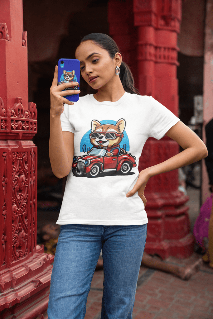 dog dressed as a driver with glasses t-shirt