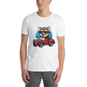 Dog Dressed As a Driver With Glasses Short-Sleeve Unisex T-Shirt