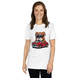 Dog Dressed As a Driver With Glasses Short-Sleeve Unisex T-Shirt