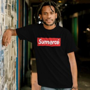 camiseta con frase sumerce inspirada en supreme